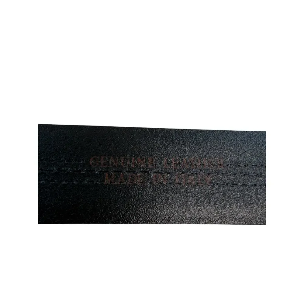 BROOKS BROTHERS Black Leather Belt Mens Silvertone Hardware Center Seam 38/95